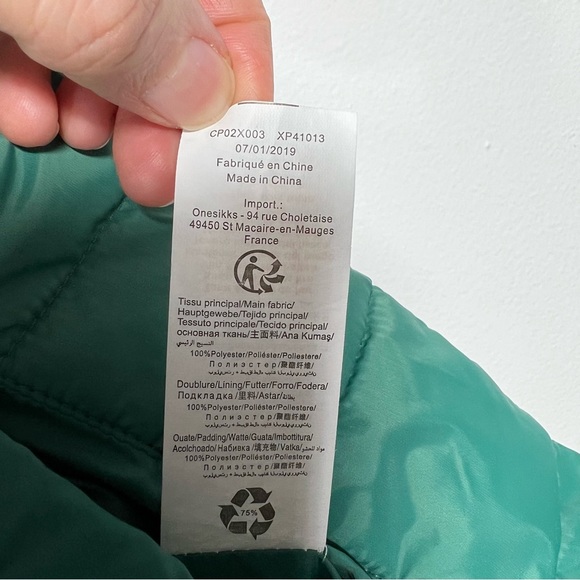 Ikks Boys Reversible Puffer Vest in Green and Blue with Stripes Size 10 - Picture 9 of 16